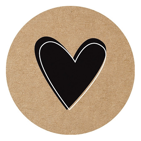 sticker hart kraft wit