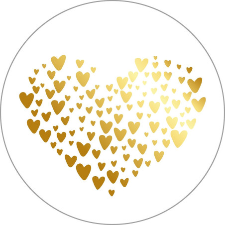 sticker golden hearts