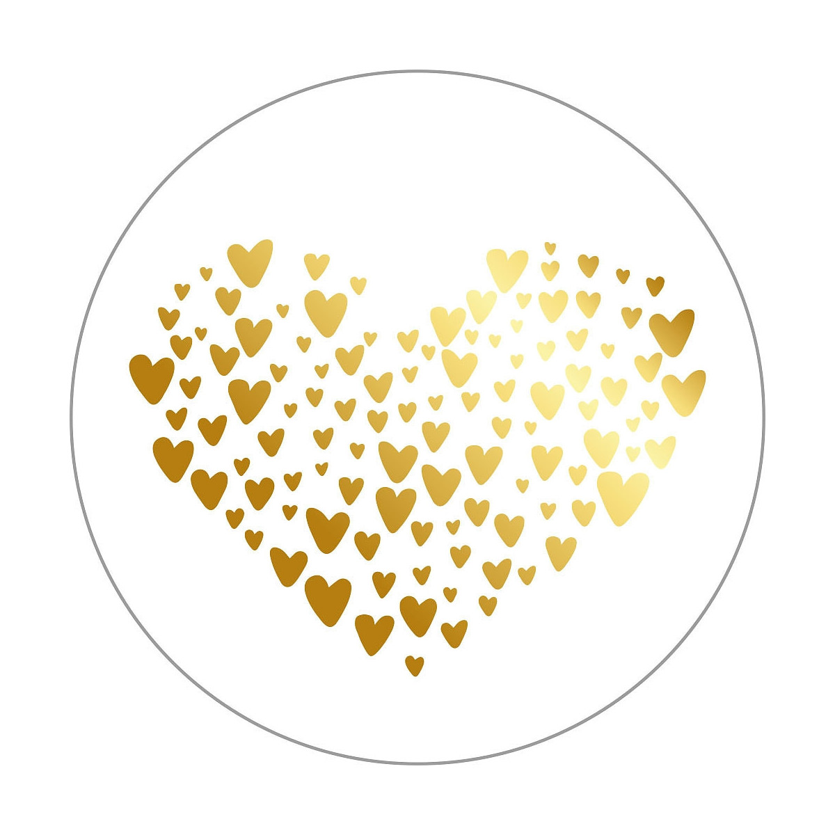 sticker golden hearts