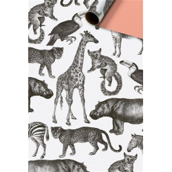 kadopapier jungle zwartwit