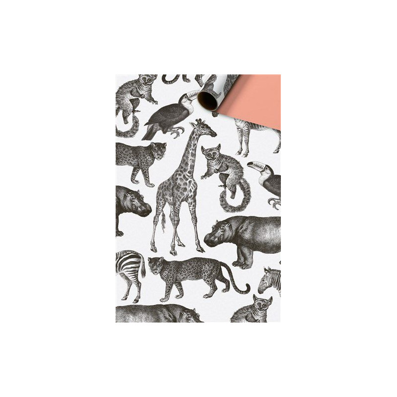 kadopapier jungle zwartwit