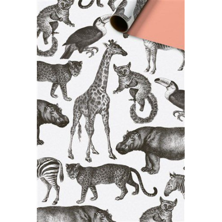 kadopapier jungle zwartwit