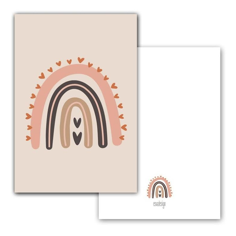 minikaart regenboog pink