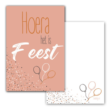 minikaart hoera feest