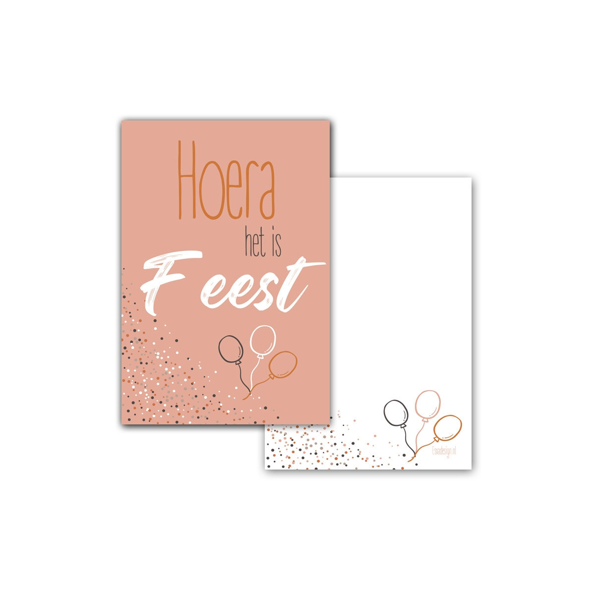 minikaart hoera feest