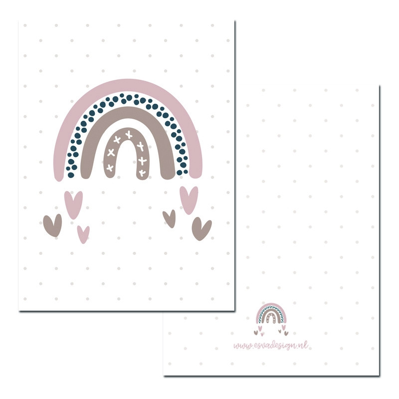 minikaart regenboog roze