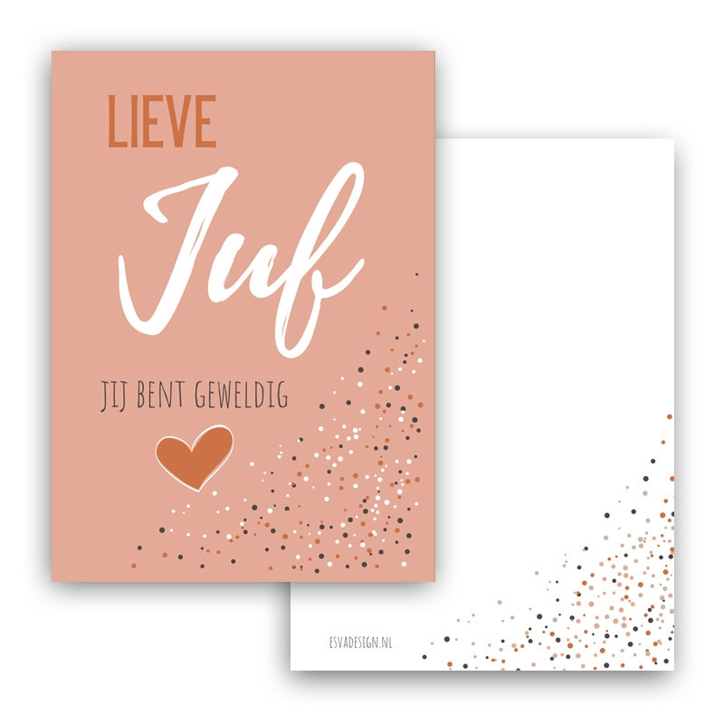 kaart lieve juf geweldig