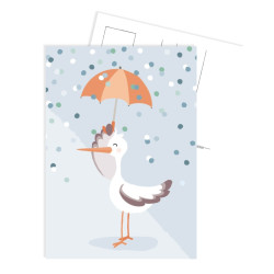 Kaart ooievaar blauw