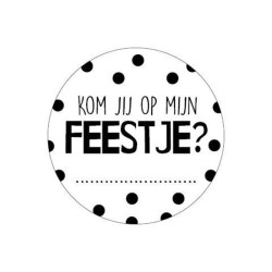 sticker kom je feestje naam