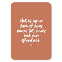 kaart tot ziens glimlach