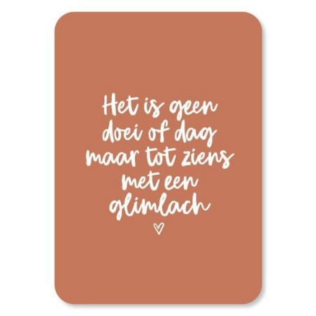 kaart tot ziens glimlach
