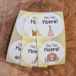 sticker hoera prinses