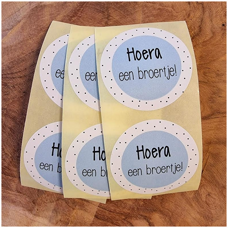 sticker broertje blauw stip