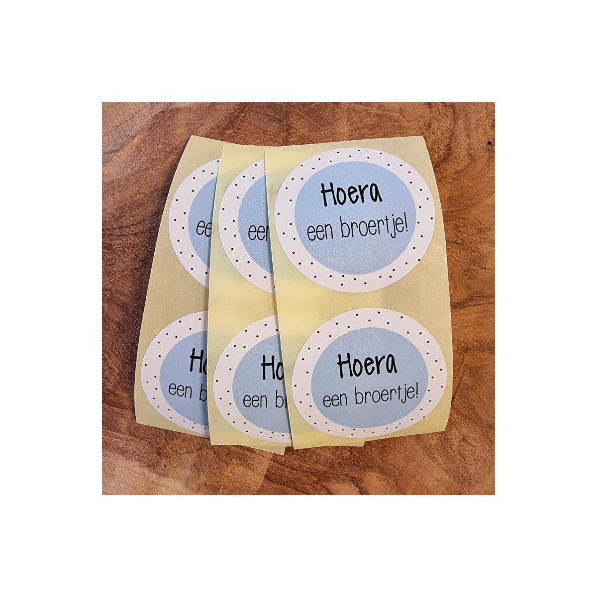 sticker broertje blauw stip