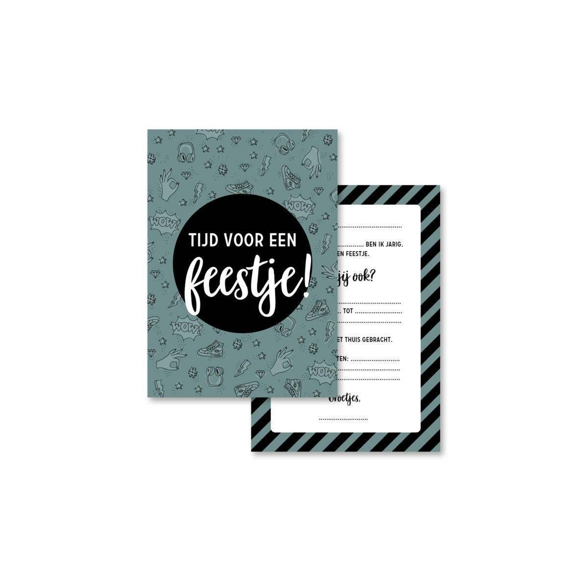 uitnodiging set donkergroen