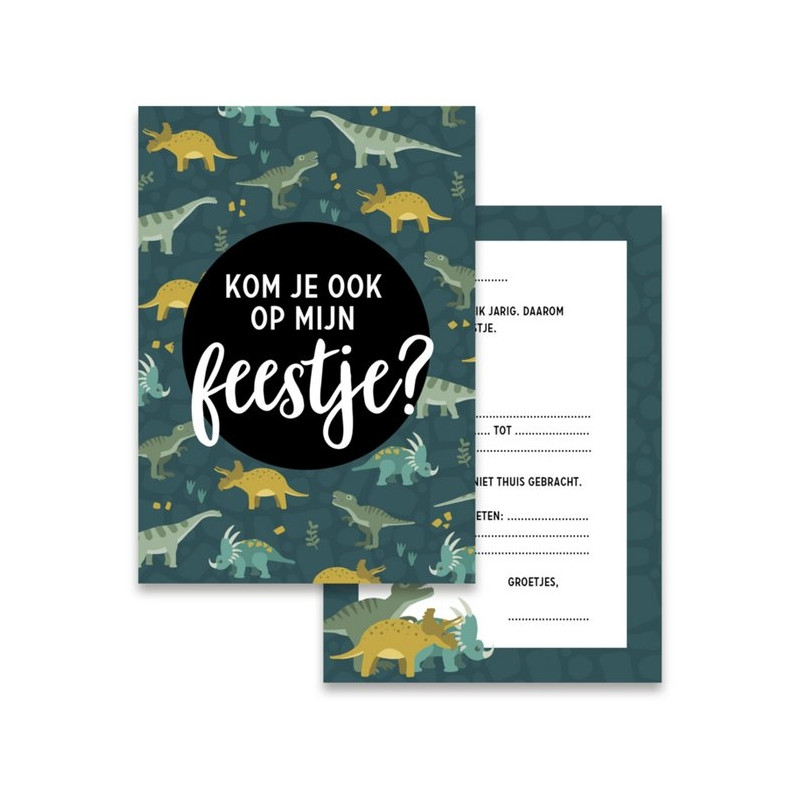 dino set uitnodigingen