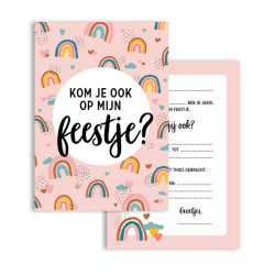 uitnodiging set regenboog