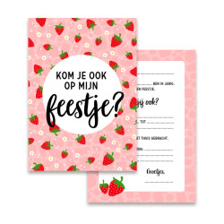 aardbei set uitnodigingen