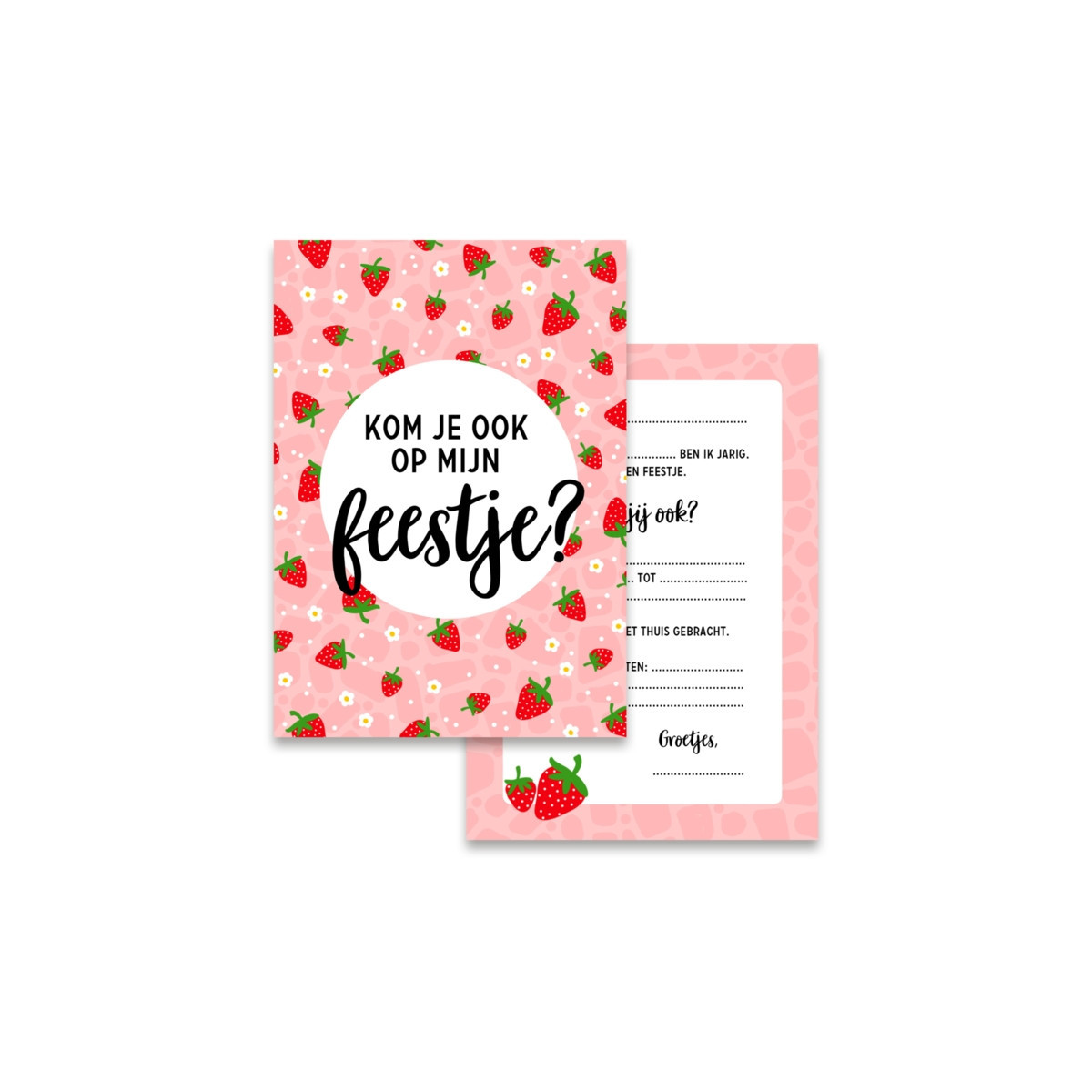 aardbei set uitnodigingen