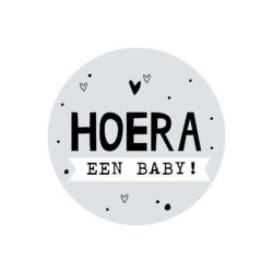 sticker Hoera een baby