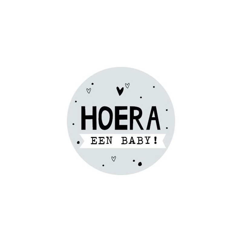 sticker Hoera een baby