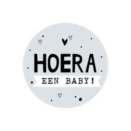 sticker Hoera een baby