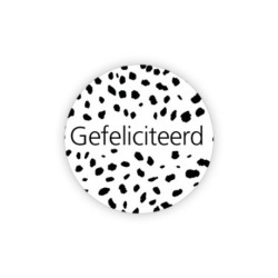 sticker gefeliciteerd dots