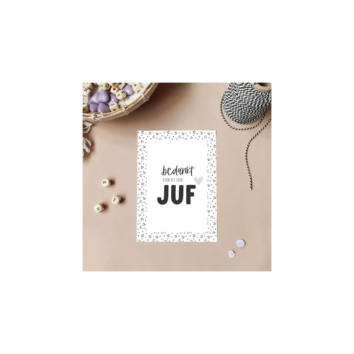 kaart bedankt voor dit jaar juf