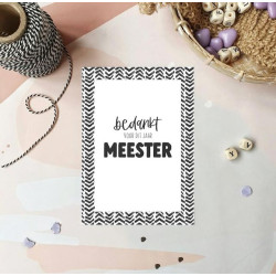 kaart bedankt voor dit jaar meester