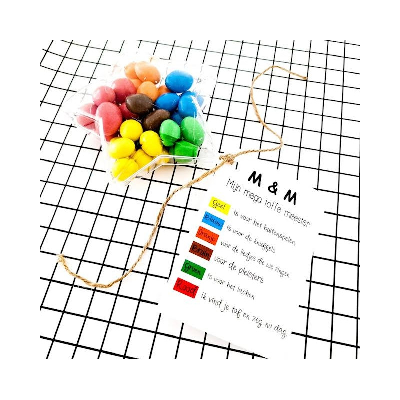 kaartje m&m meester