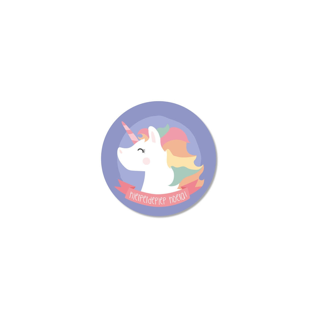 hieperdepiep hoera unicorn sticker