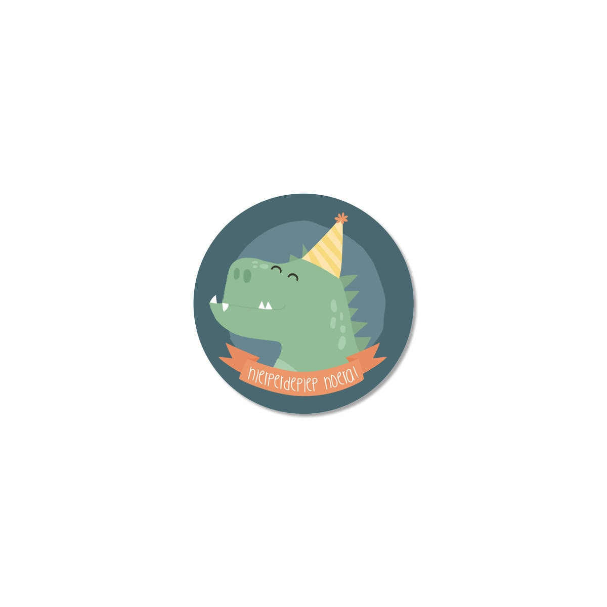 sticker dino hiep hiep hoera