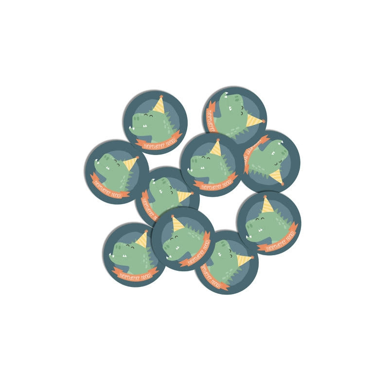 sticker dino hiep hiep hoera