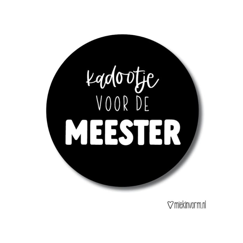 sticker kadootje meester zwart