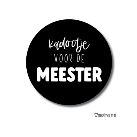 sticker kadootje meester zwart