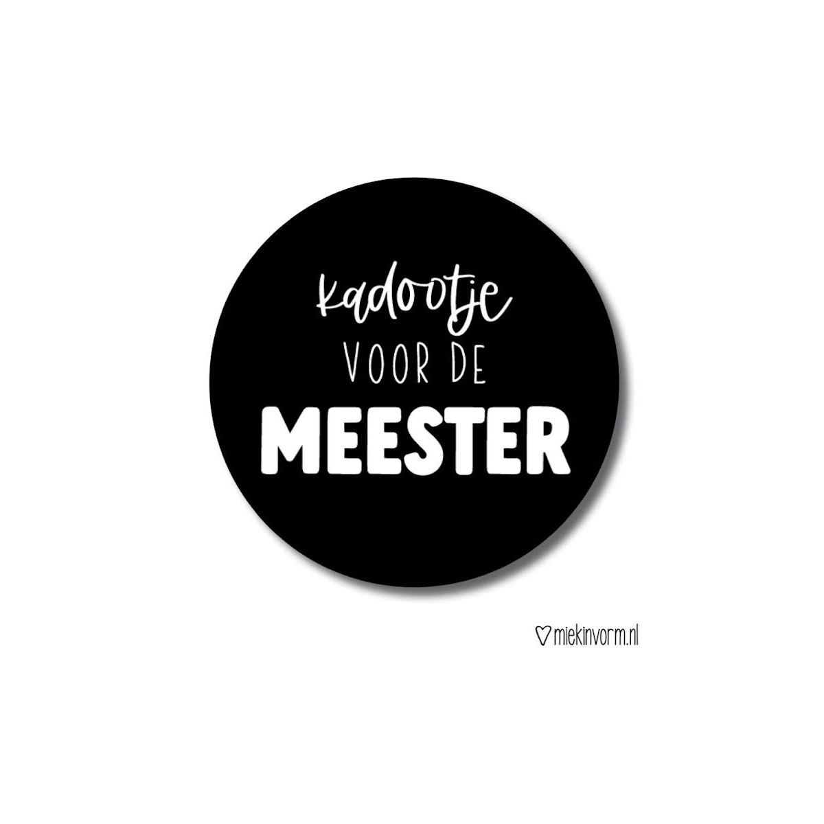 sticker kadootje meester zwart