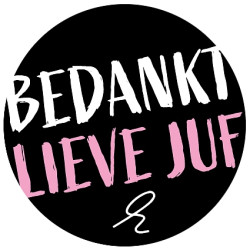 sticker bedankt lieve juf krul