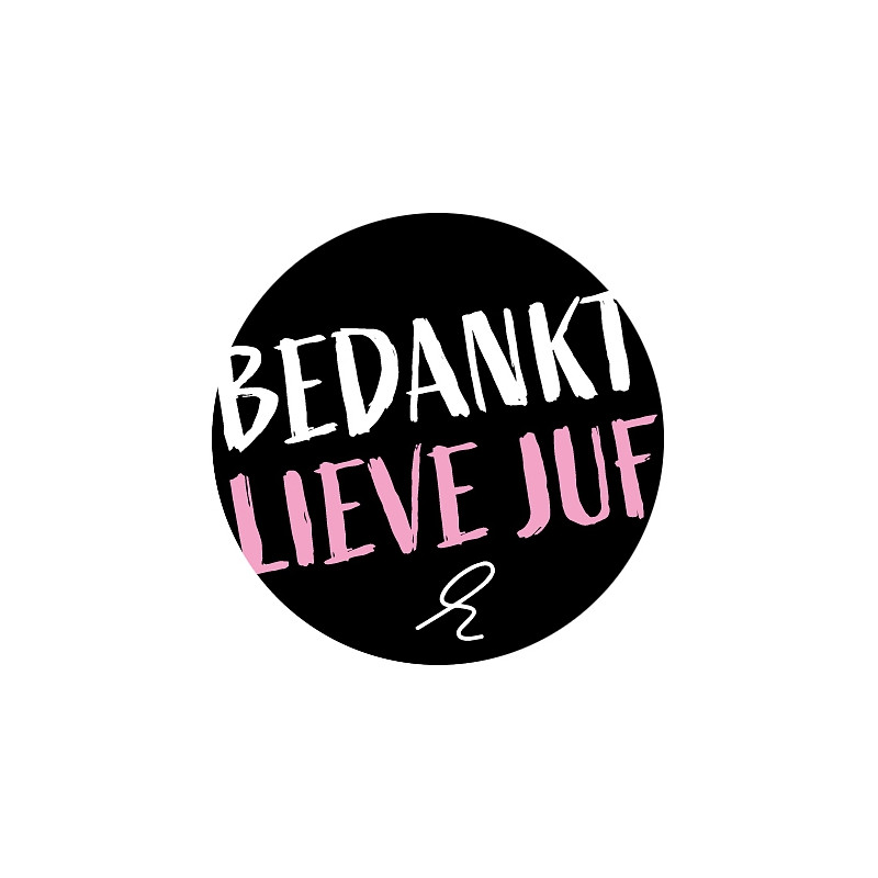 sticker bedankt lieve juf krul