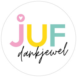 sticker juf dankjewel kleurtjes