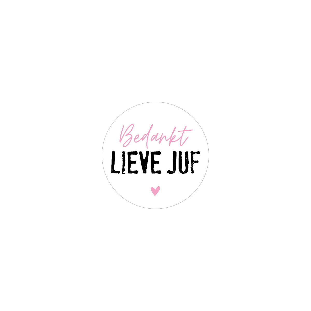sticker bedankt lieve juf roze