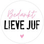 sticker bedankt lieve juf roze
