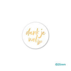 sticker dankjewel wit goud