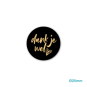 sticker dank je wel zwart goud