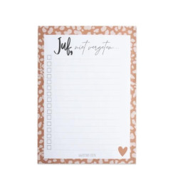 notitieblok juf niet vergeten