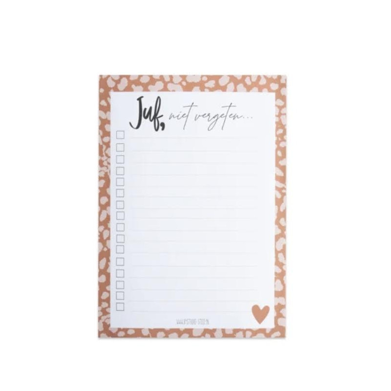 notitieblok juf niet vergeten