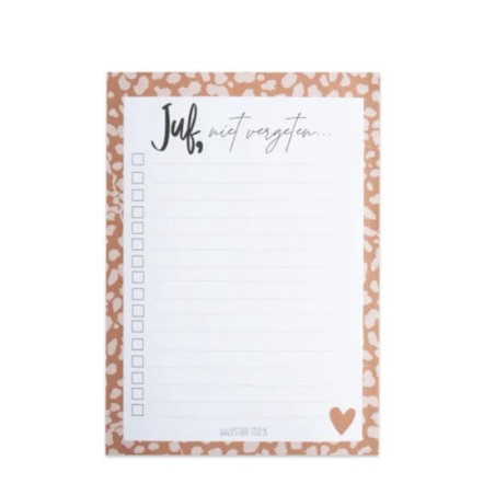 notitieblok juf niet vergeten