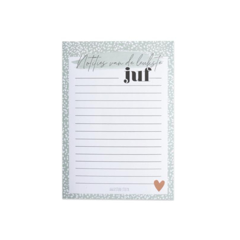 notitieblok leukste juf groen