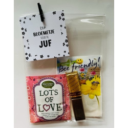 kadoset bloemetje juf