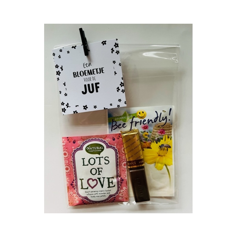 kadoset bloemetje juf