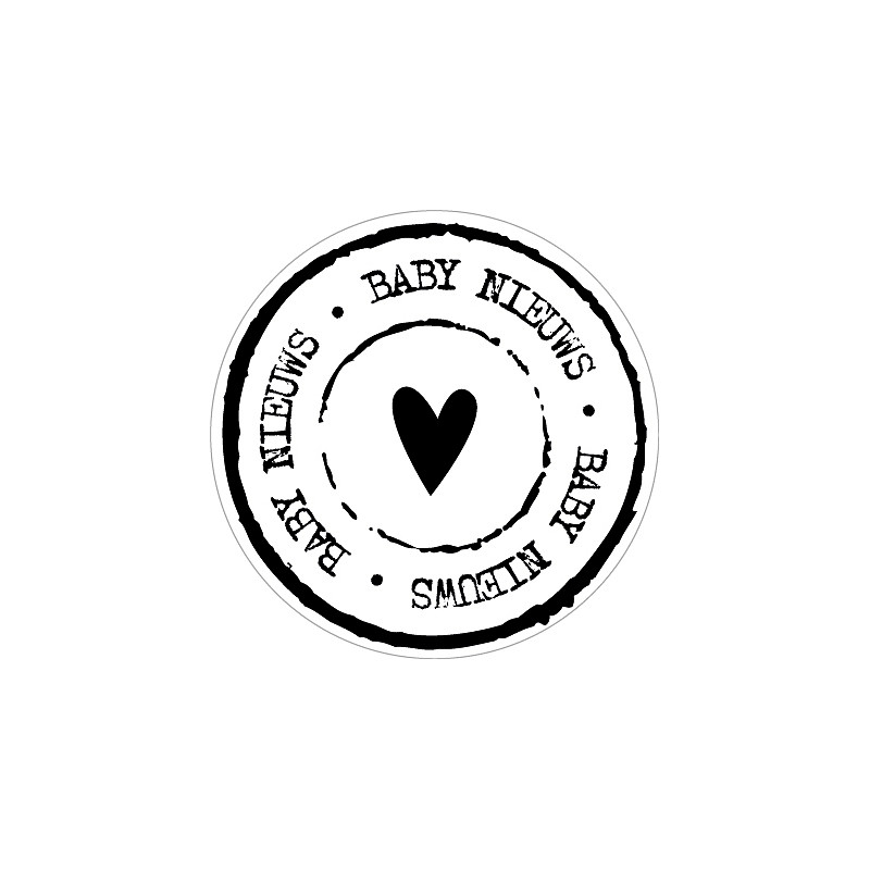 sticker baby nieuws zwart
